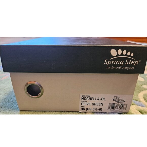 Women's Leather Sandal, Spring Step Nochella Olive Green, Size 36 (US 6) - Picture 9 of 9